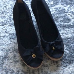 Black Tory Burch wedges